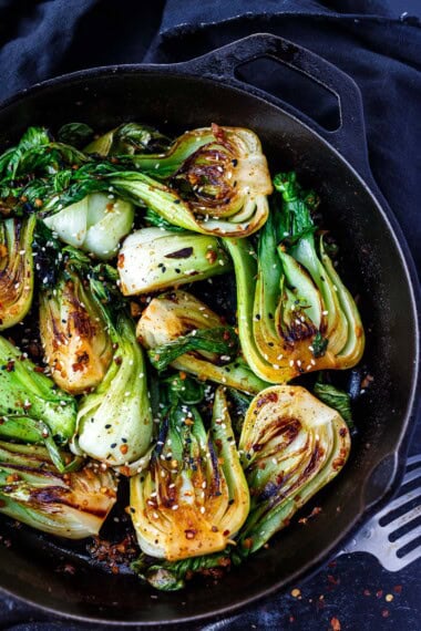 This bok choy recipe comes together fast and easy, delivering fresh, clean Asian flavor — a simple stir-fry and healthy side dish your body will crave. Vegan, gluten-free, adaptable, and easy!