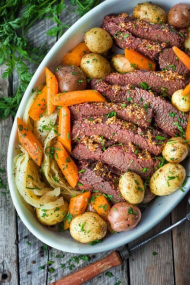 How to make your own homemade Corned Beef with beef brisket, pickling spices, and celery juice- just in time for St. Patrick's Day! Allow 5 days for curing time.