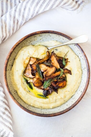 creamy polenta with sauteed mushrooms