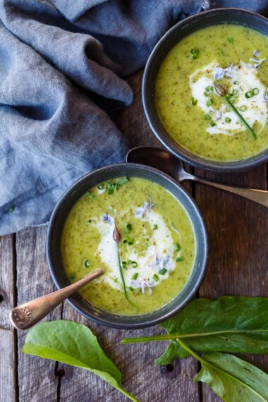 Sorrel soup is the perfect soup for spring! Bright, lemony, and vibrant green, we'll show you how to keep its lovely color. Serve it warm or chilled.
