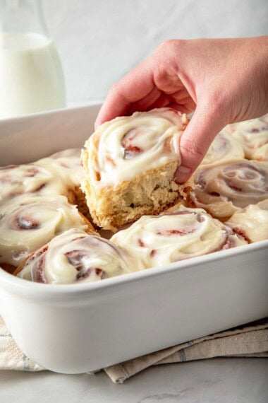 Irresistibly soft and tender, sourdough cinnamon rolls are naturally leavened for easier digestibility and elevated flavor. Mix them at night and bake them fresh in the morning.